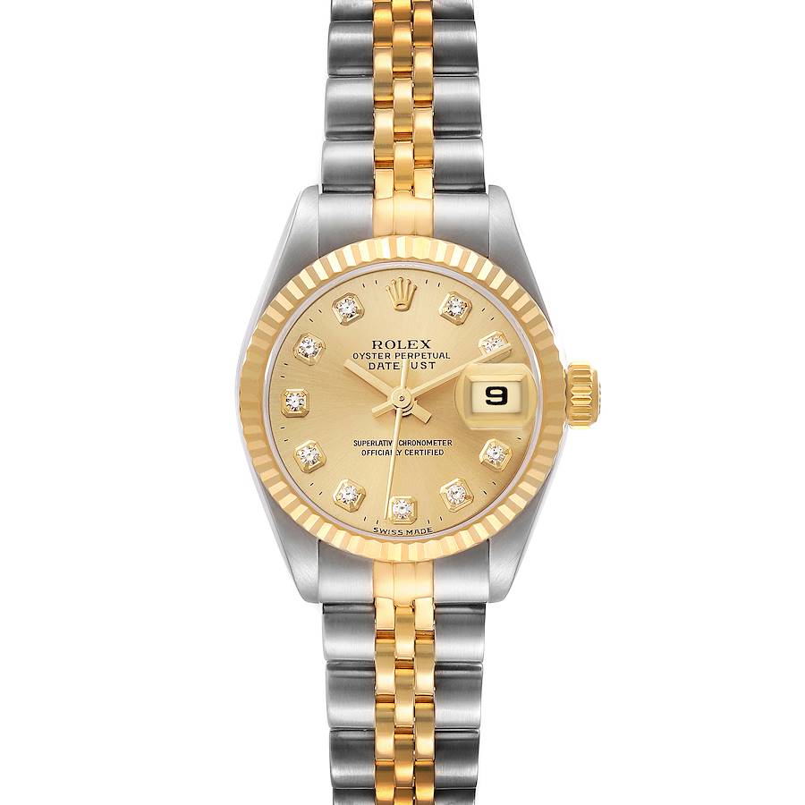 NOT FOR SALE Rolex Datejust Steel Yellow Gold Champagne Diamond Dial Ladies Watch 69173 PARTIAL PAYMENT SwissWatchExpo