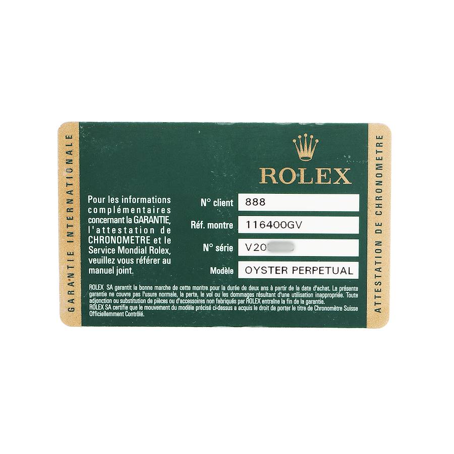 ROLEX ミルガウス　ギャランティカード Buy Rolex Milgauss Stainless Steel 116400GV | SwissWatchExpo