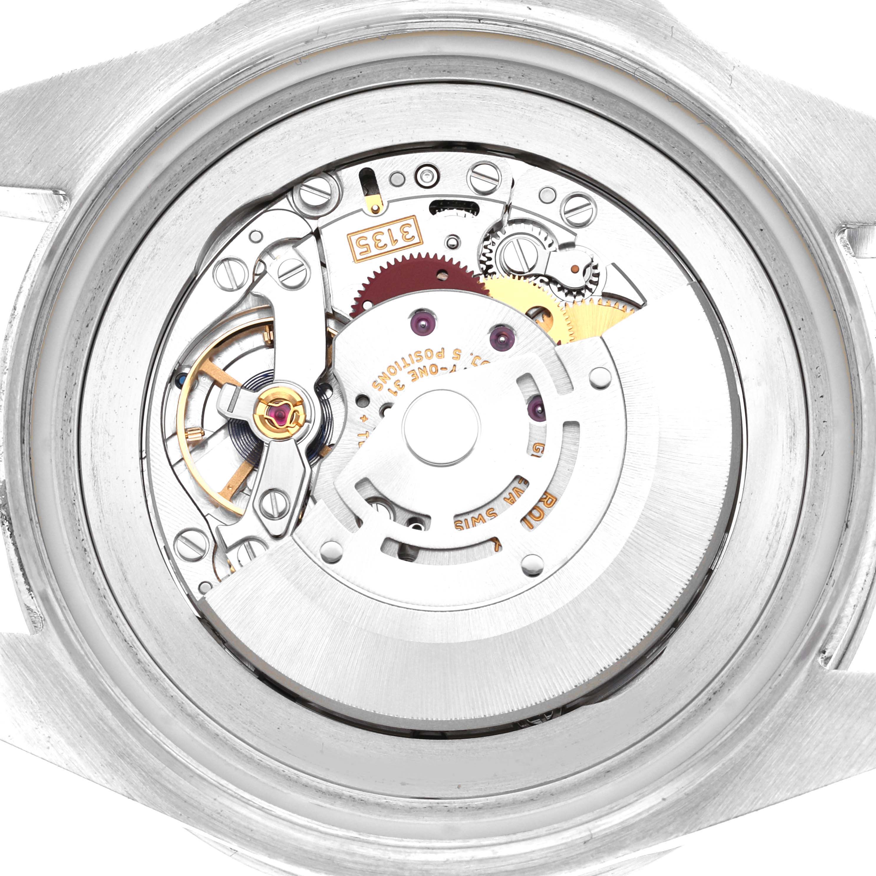 The image shows the internal mechanism of a Rolex Sea-Dweller 116660 Men's Stainless Steel Blue Dial 116660 Men's Stainless Steel Blue Dial watch from a close-up, top-down angle.