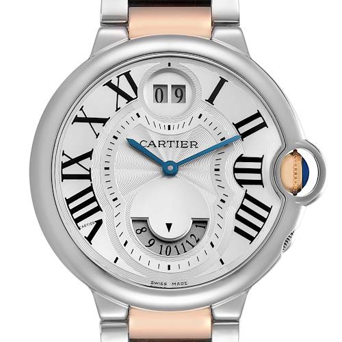 Photo of Cartier Ballon Bleu Steel Rose Gold Dual Time Zone Mens Watch W6920027