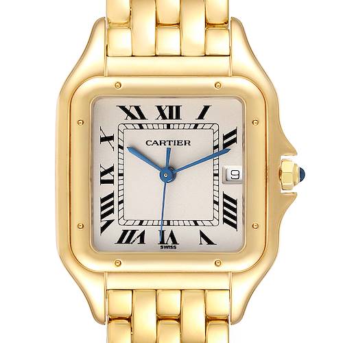 Photo of Cartier Panthere XL Silver Dial Yellow Gold Mens Watch W25014B9 Box Papers