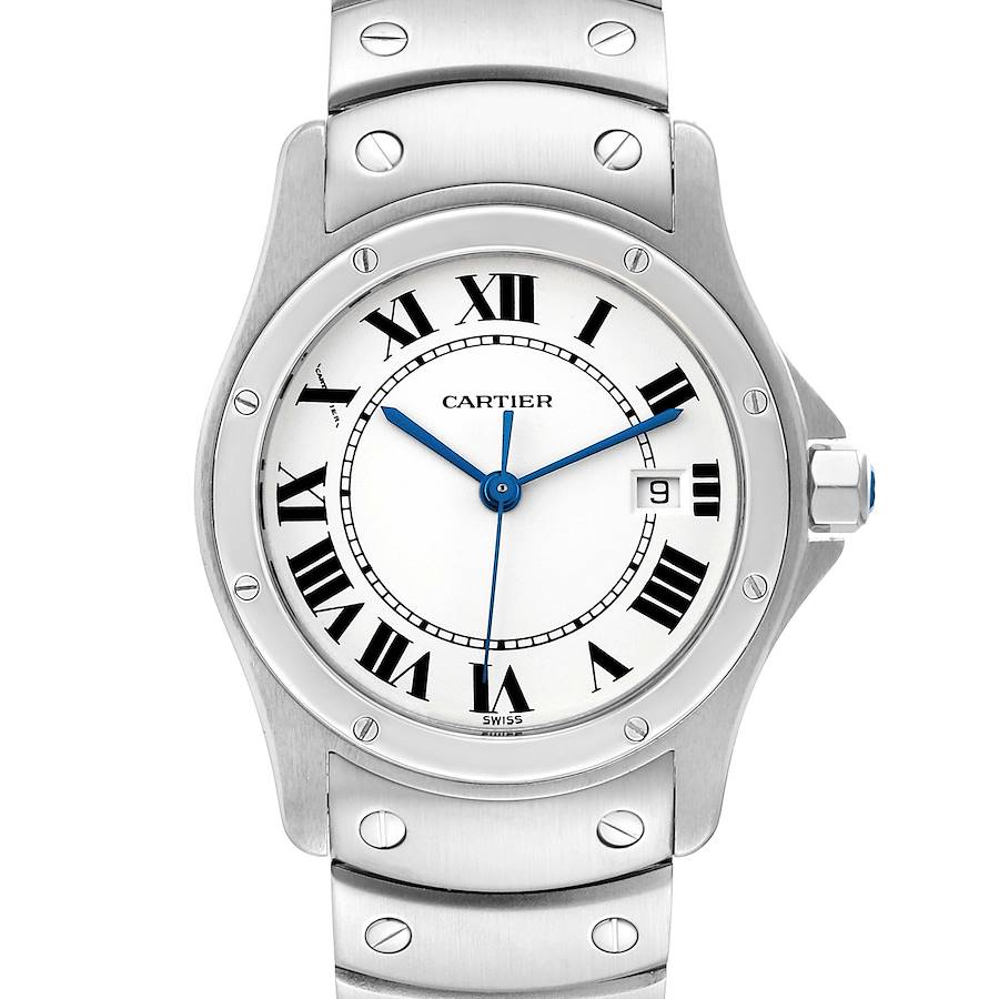 Cartier Santos Ronde 30mm Silver Dial Steel Ladies Watch 1561 SwissWatchExpo