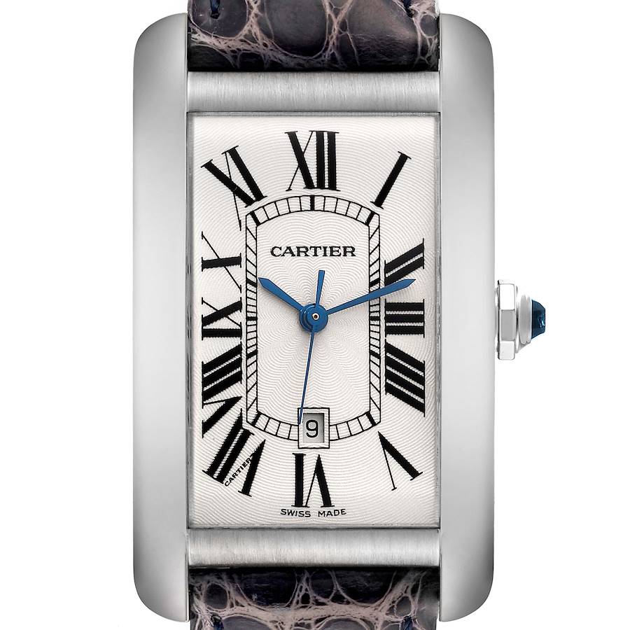 Cartier Tank Americaine Large White Gold Mens Watch W2603256 Box Card SwissWatchExpo