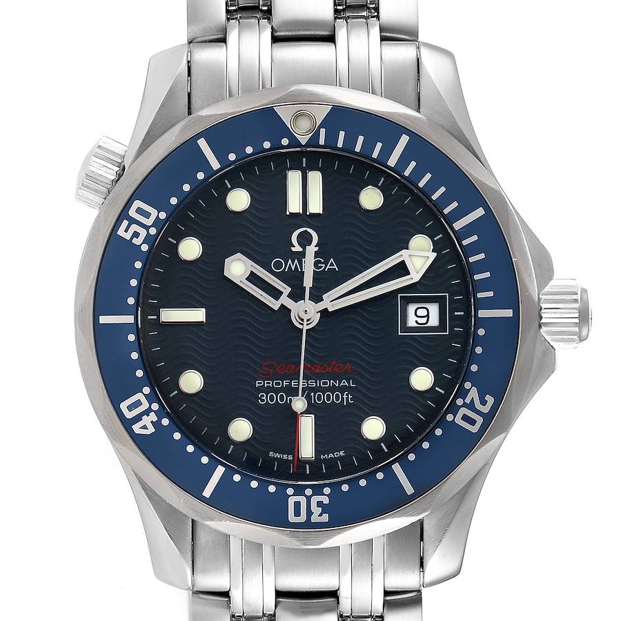 Omega Seamaster 300M Blue Wave Dial Midsize Watch 2223.80.00 SwissWatchExpo
