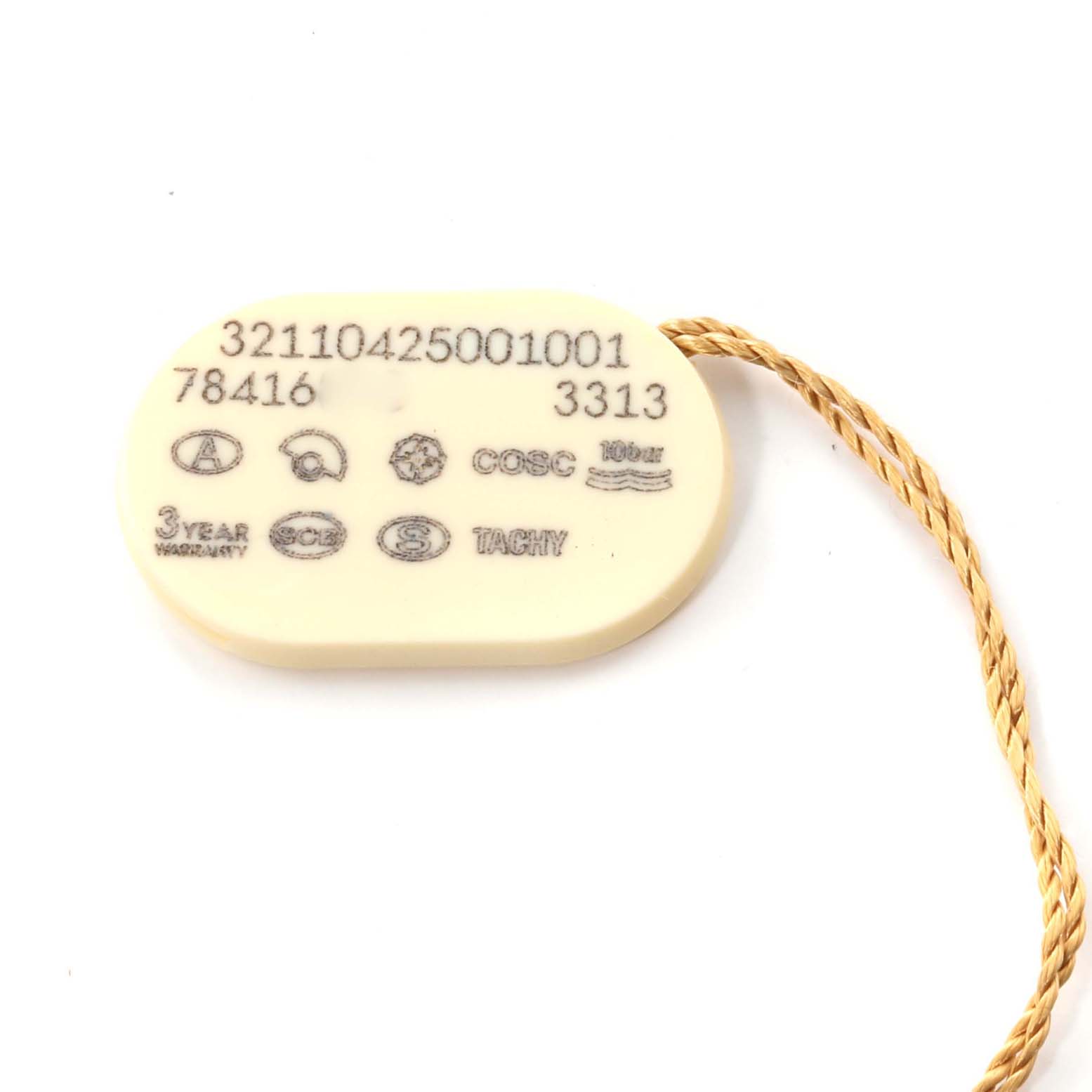 This image shows a tag with information and certifications for an Omega Speedmaster 3313.53.00 Men's Steel and Gold (two tone) Black Dial 3313.53.00 Men's Steel and Gold (two tone) Black Dial watch model.