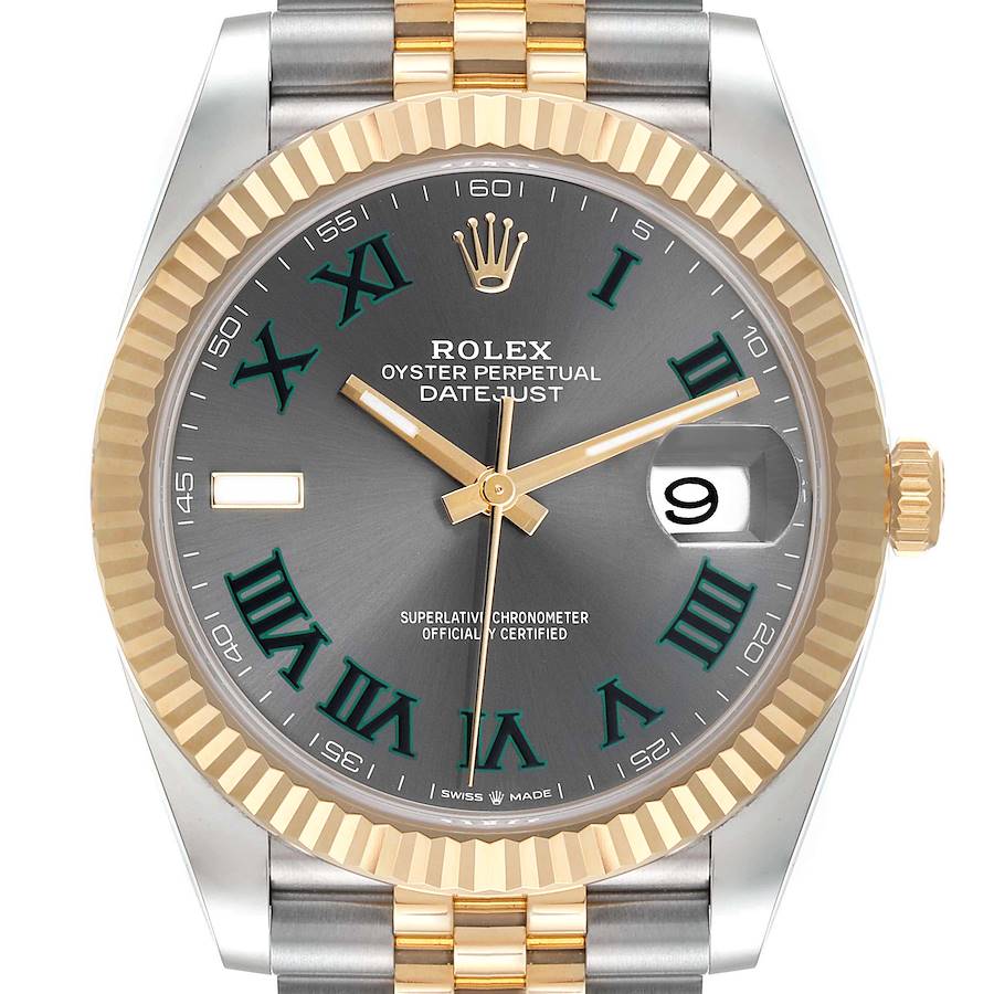 Rolex Datejust 41 Steel Yellow Gold Wimbledon Dial Mens Watch 126333 Unworn SwissWatchExpo