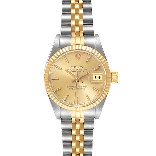 Photo of Rolex Datejust Steel Yellow Gold Champagne Dial Ladies Watch 69173 Box Papers