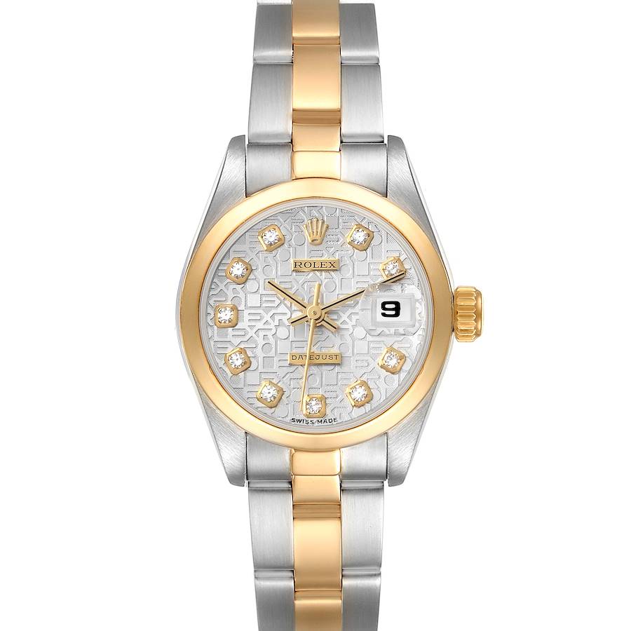 Rolex Datejust Steel Yellow Gold Diamond Dial Ladies Watch 69163 Box Papers SwissWatchExpo
