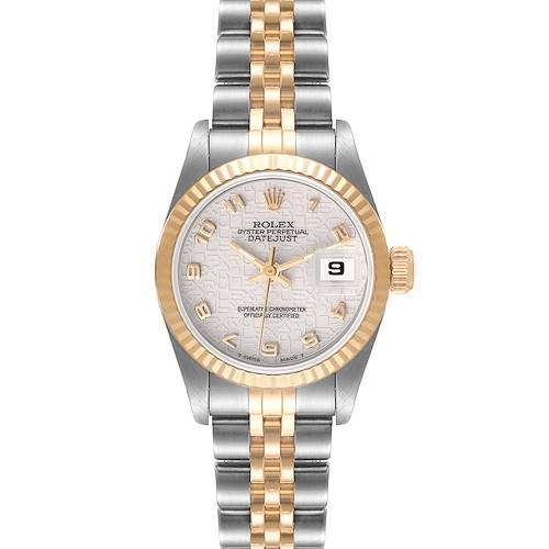 Photo of Rolex Datejust Steel Yellow Gold Ivory Anniversary Dial Ladies Watch 69173