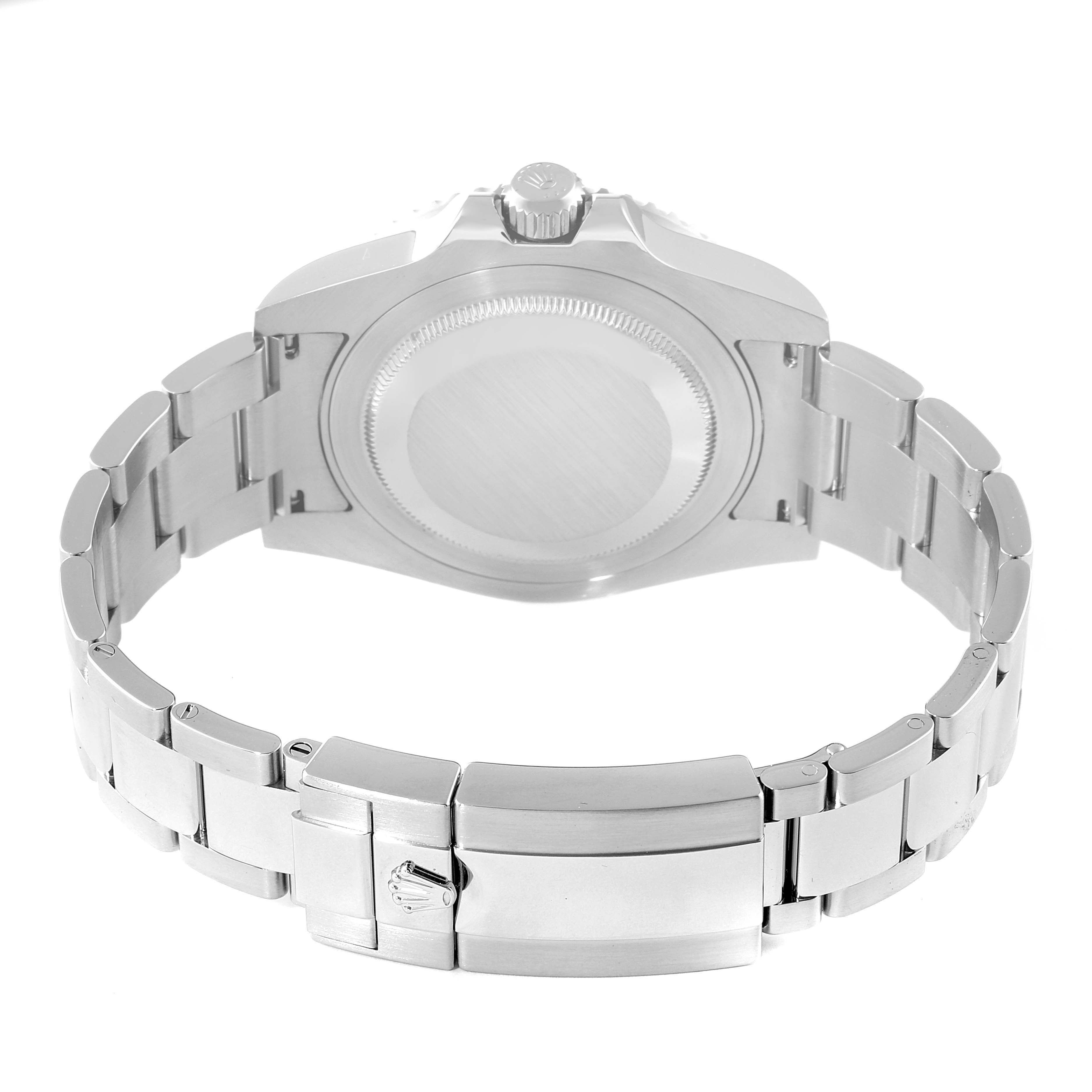 The image shows the back view of the case and bracelet of a Rolex GMT-Master 116710 Men
s Stainless Steel Black Dial 116710 Men
s Stainless Steel Black Dial watch.