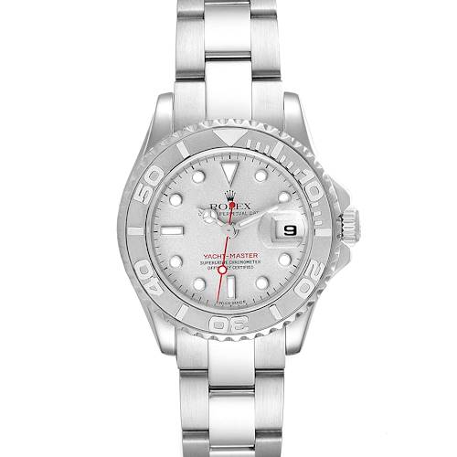 Photo of Rolex Yachtmaster 29 Steel Platinum Dial Bezel Ladies Watch 169622 Unworn