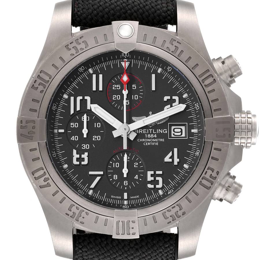 Breitling Avenger Bandit Chronograph Grey Dial Titanium Mens Watch E13383 SwissWatchExpo