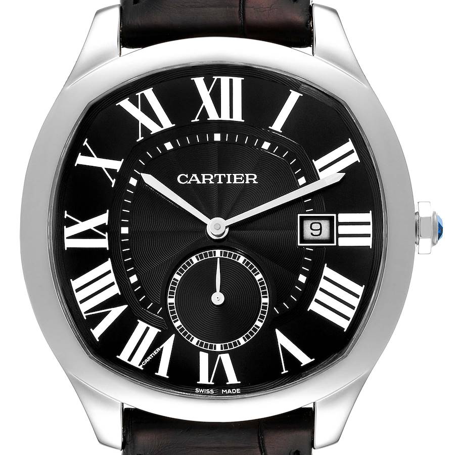 Cartier Drive Black Dial Steel Mens Watch WSNM0009 SwissWatchExpo