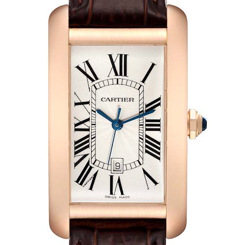 Photo of Cartier Tank Americaine Large 18K Rose Gold Mens Watch W2609156