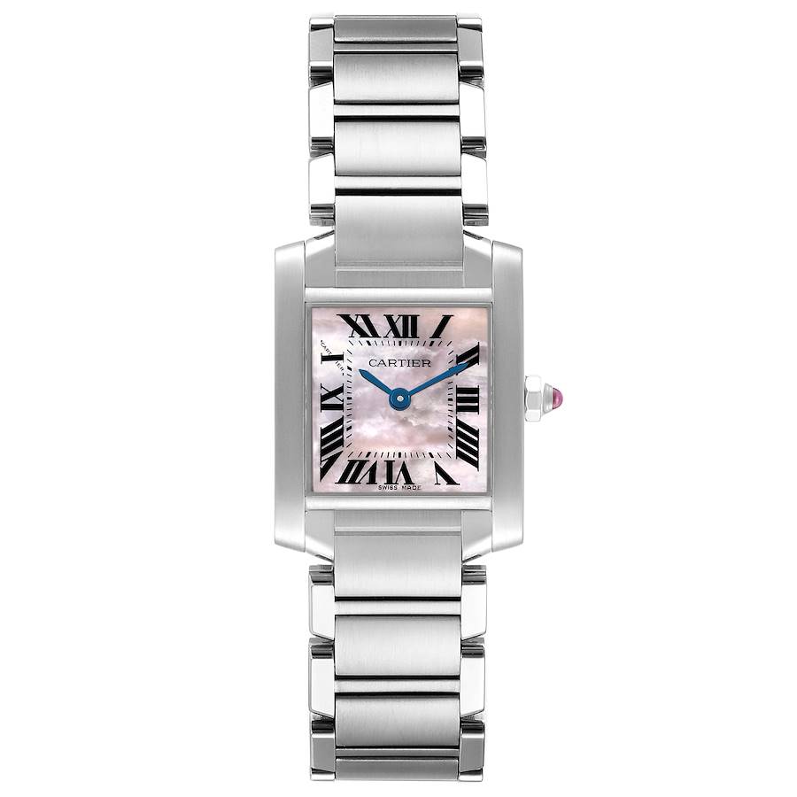 Cartier Tank Francaise Mother Of Pearl Dial Steel Ladies Watch