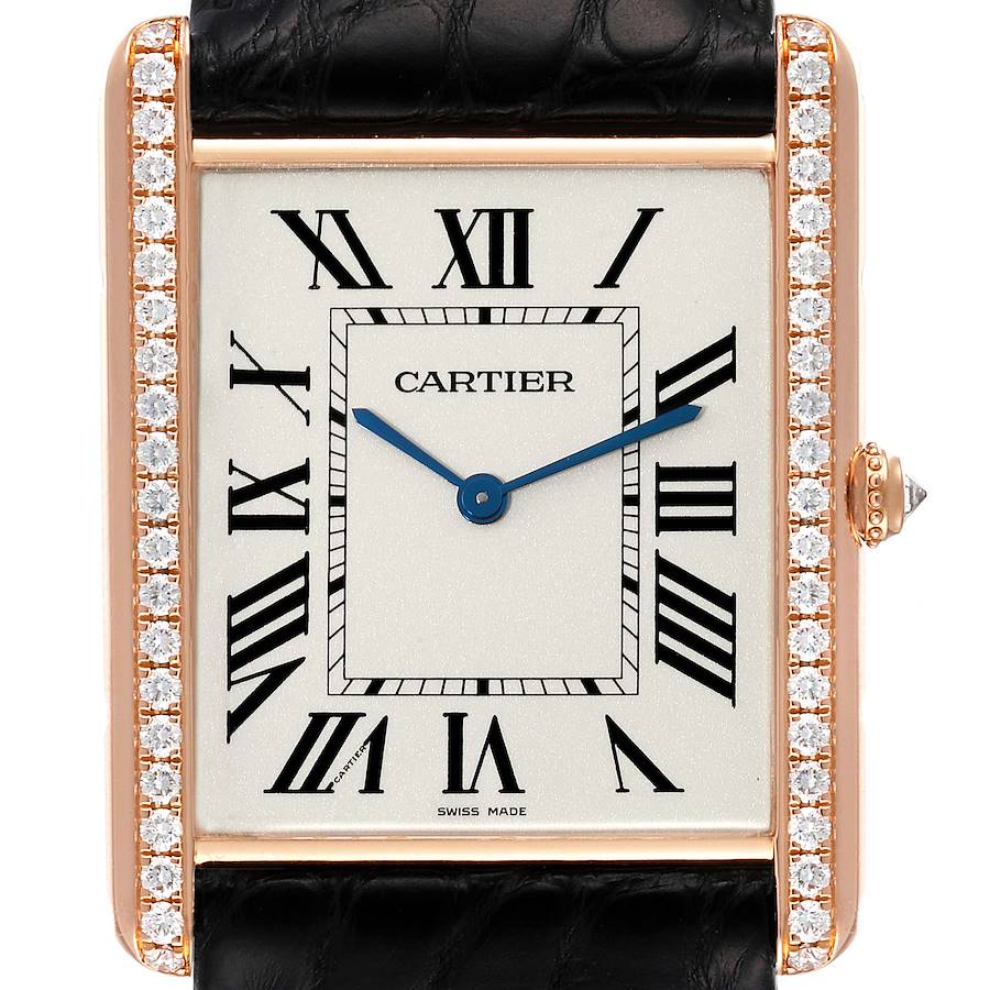 Cartier Tank Louis XL 18k Rose Gold Diamond Mens Watch WT200005 SwissWatchExpo