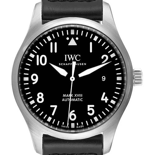 Photo of IWC Pilot Mark XVIII Black Dial Steel Mens Watch IW327001