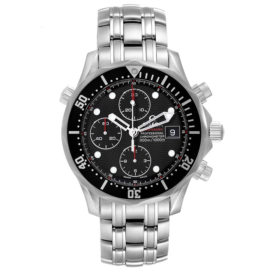 Omega Seamaster Chronograph Black Dial Steel Mens Watch 213.30