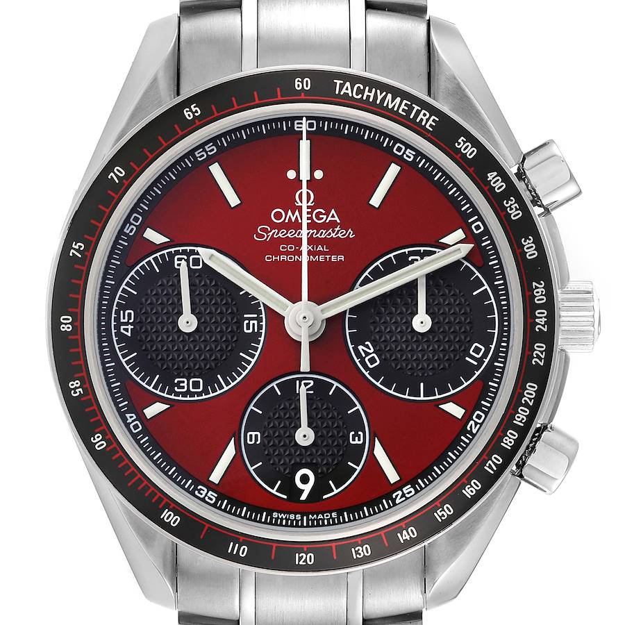 Omega Speedmaster Racing Red Dial Mens Watch 326.30.40.50.11.001 ADD ONE LINK SwissWatchExpo