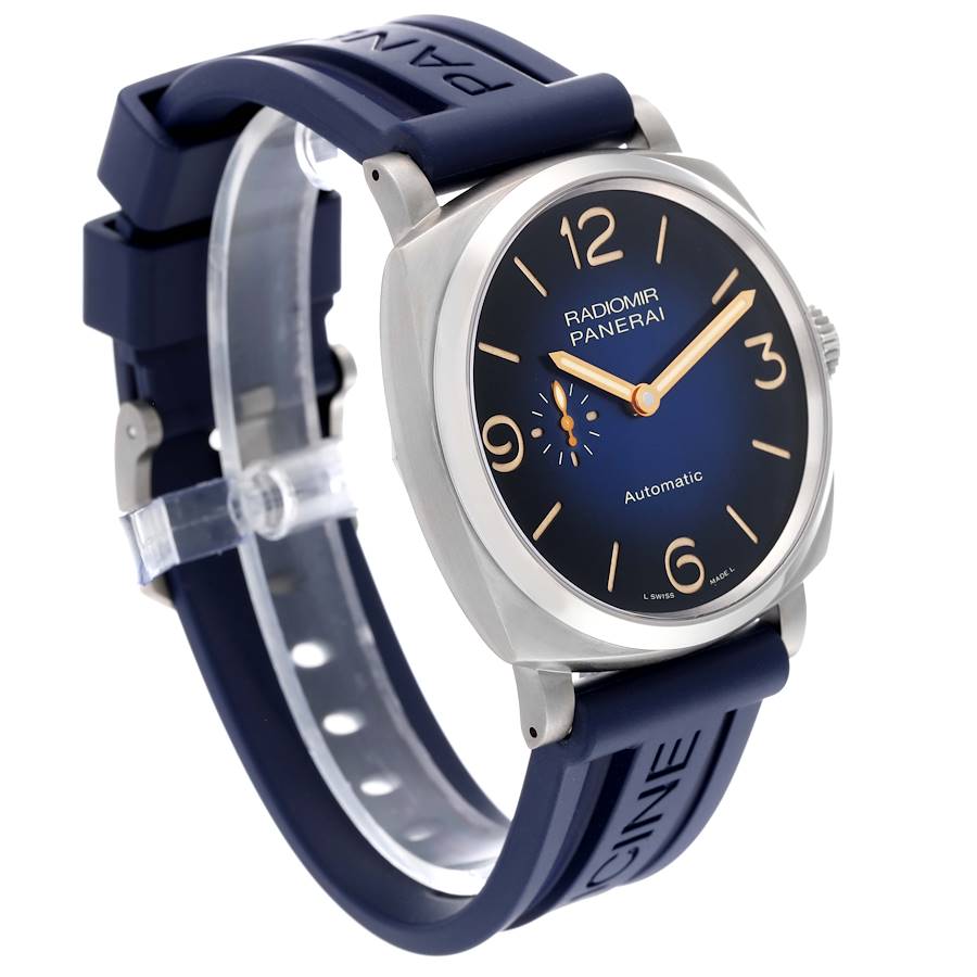 Panerai Luminor Blue PAM00729 Titanium Watch Used Mens