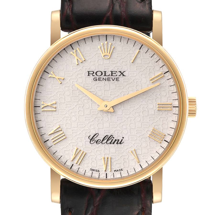 Rolex Cellini Classic Yellow Gold Ivory Anniversary Dial Mens Watch 5115 SwissWatchExpo