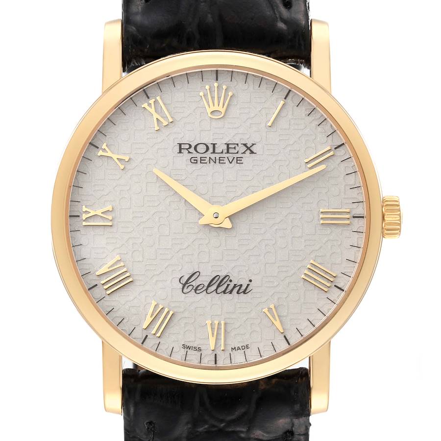 Rolex Cellini Classic Yellow Gold Ivory Anniversary Dial Mens Watch 5115 SwissWatchExpo
