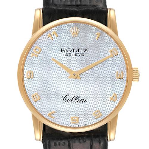 Photo of Rolex Cellini Classic Yellow Gold Mother of Pearl Dial Mens Watch 5116 Card