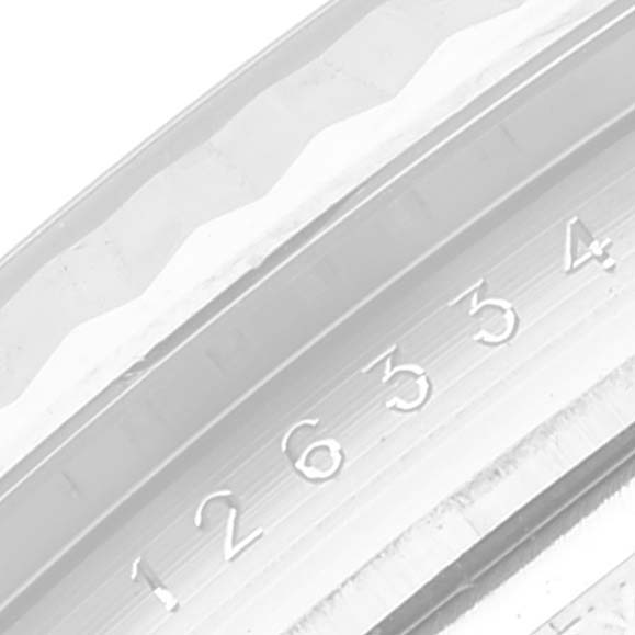 This is a close-up view of the engraved numbers on the bezel of the Rolex Datejust 41 126334 Men's Stainless Steel Blue Dial 126334 Men's Stainless Steel Blue Dial watch.