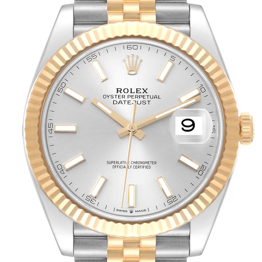 Rolex Datejust 41 Steel Yellow Gold Silver Dial Mens Watch 126333 Box Card SwissWatchExpo