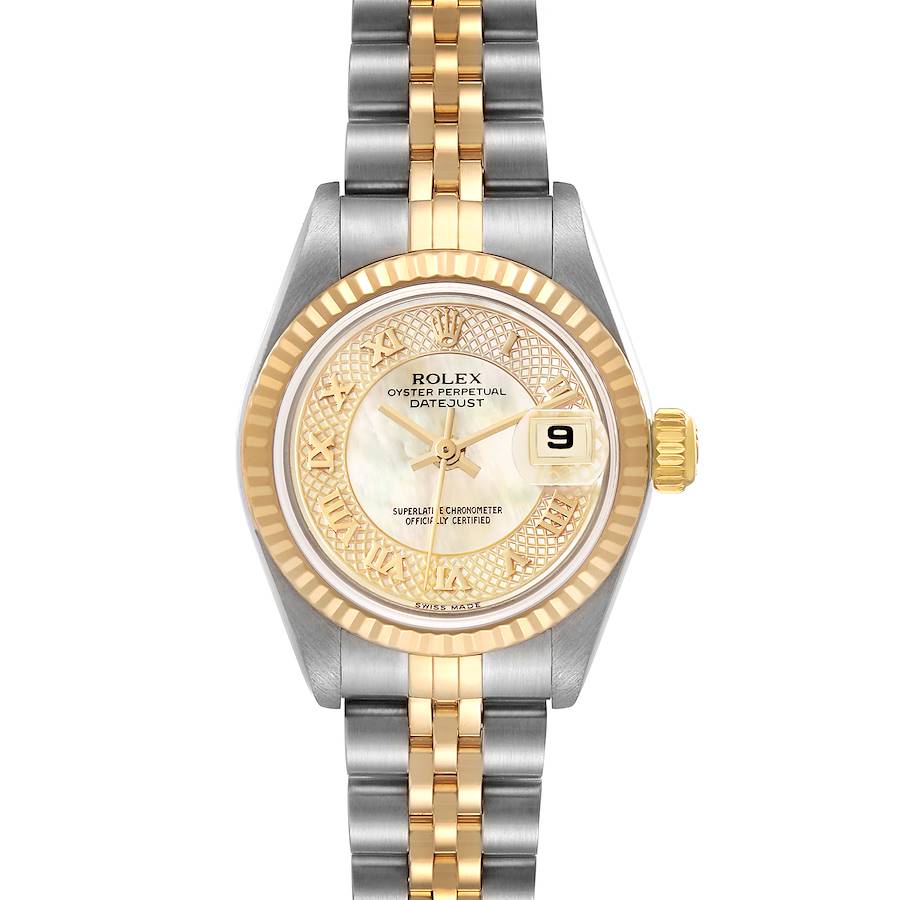 Rolex Datejust Mother Of Pearl Dial Steel Yellow Gold Ladies Watch 79173 Box Papers SwissWatchExpo
