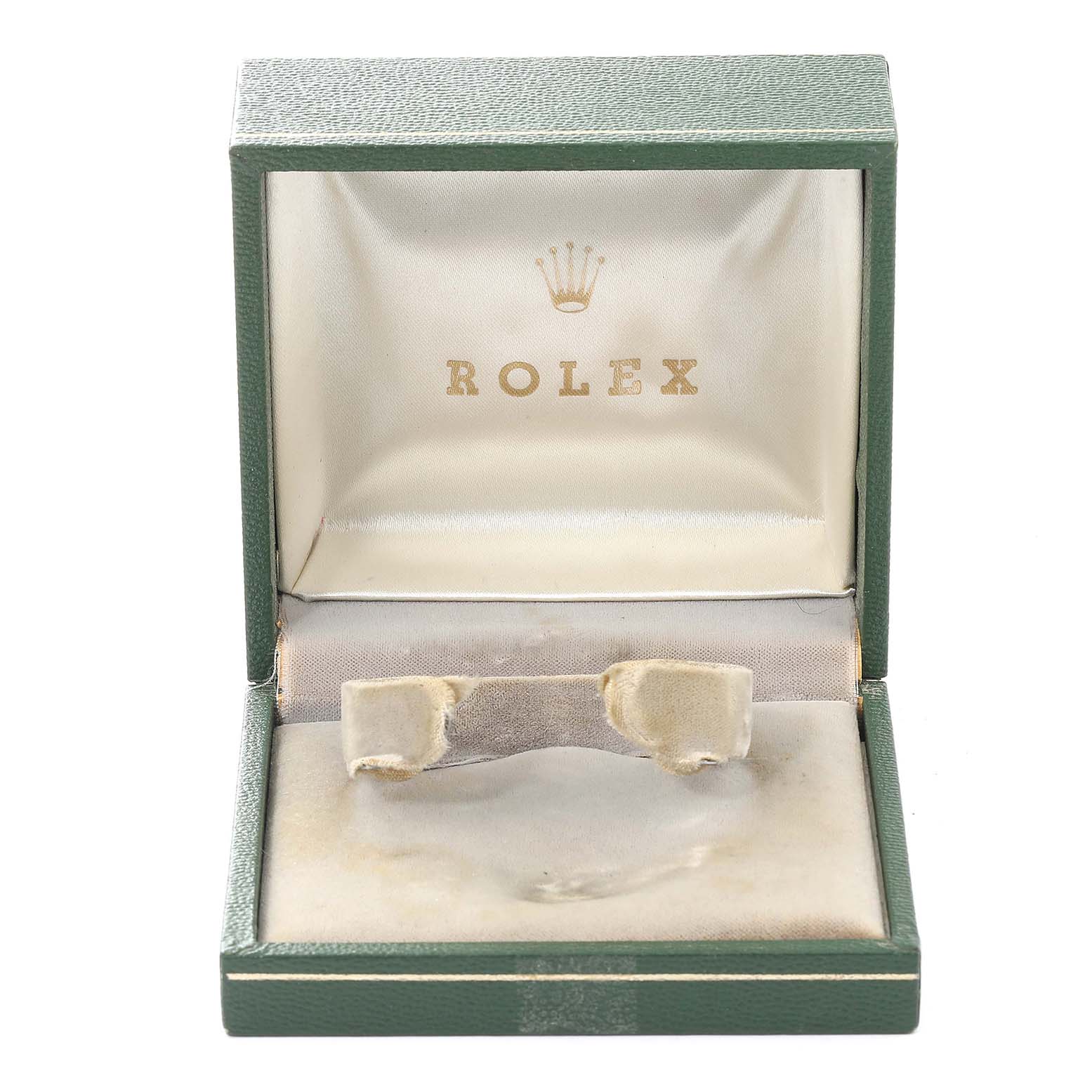 The image shows an open Rolex watch box from the Vintage Collection, displaying the interior without the watch.
