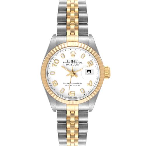 Photo of Rolex Datejust Steel Yellow Gold White Dial Ladies Watch 69173