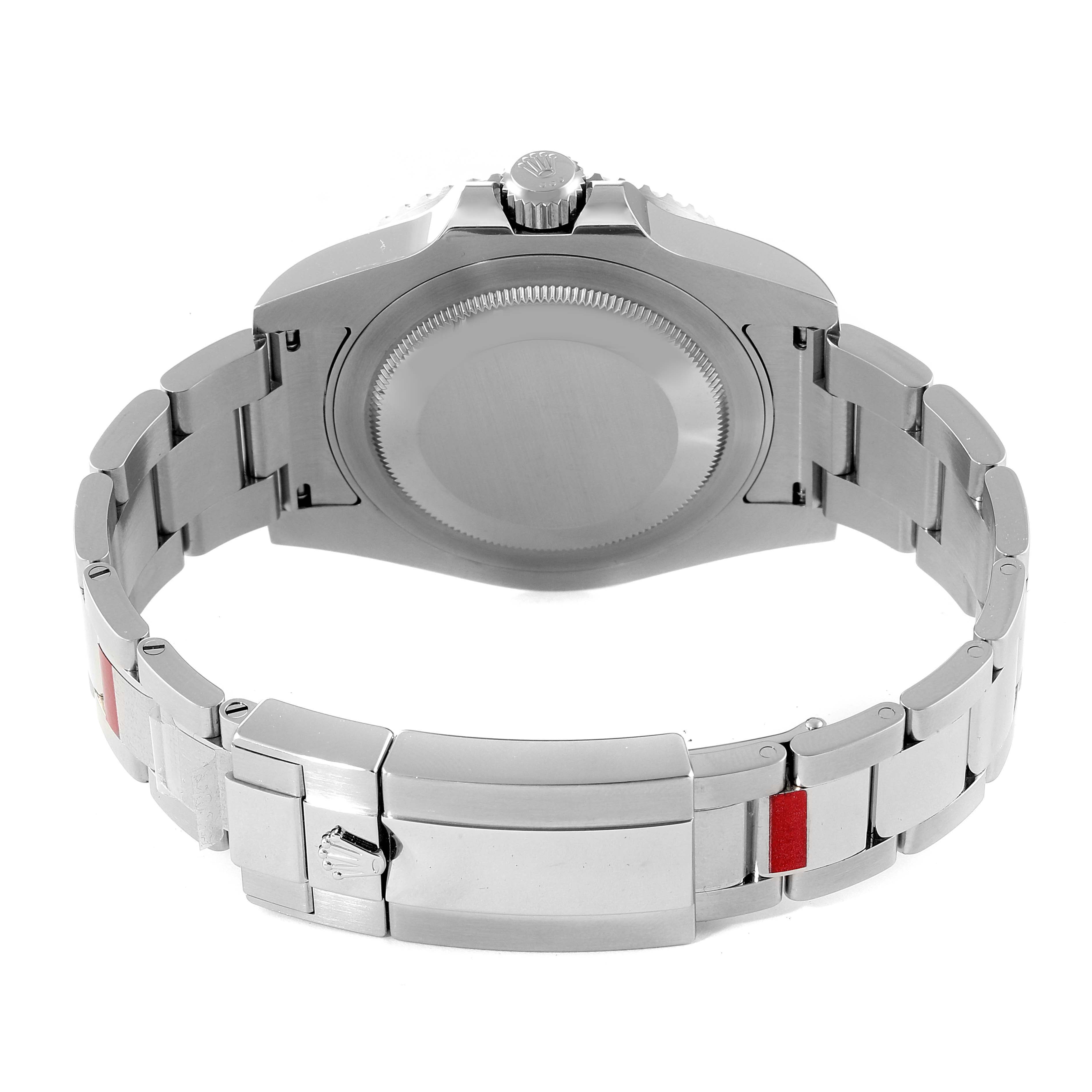 The image shows the back case and bracelet of a Rolex GMT-Master 116710 Men
s Stainless Steel Black Dial 116710 Men
s Stainless Steel Black Dial watch from a bottom angle.