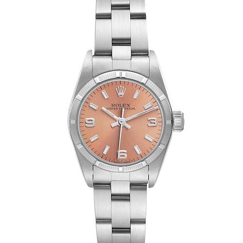 Photo of Rolex Oyster Perpetual Salmon Dial Oyster Bracelet Ladies Watch 67230 Box Papers