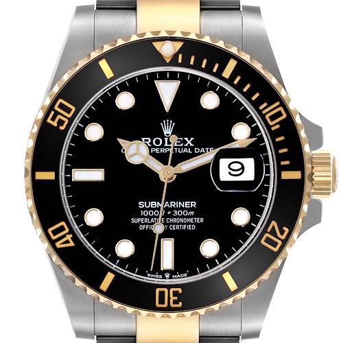 Photo of Rolex Submariner 41 Steel Yellow Gold Black Dial Mens Watch 126613 Box Card