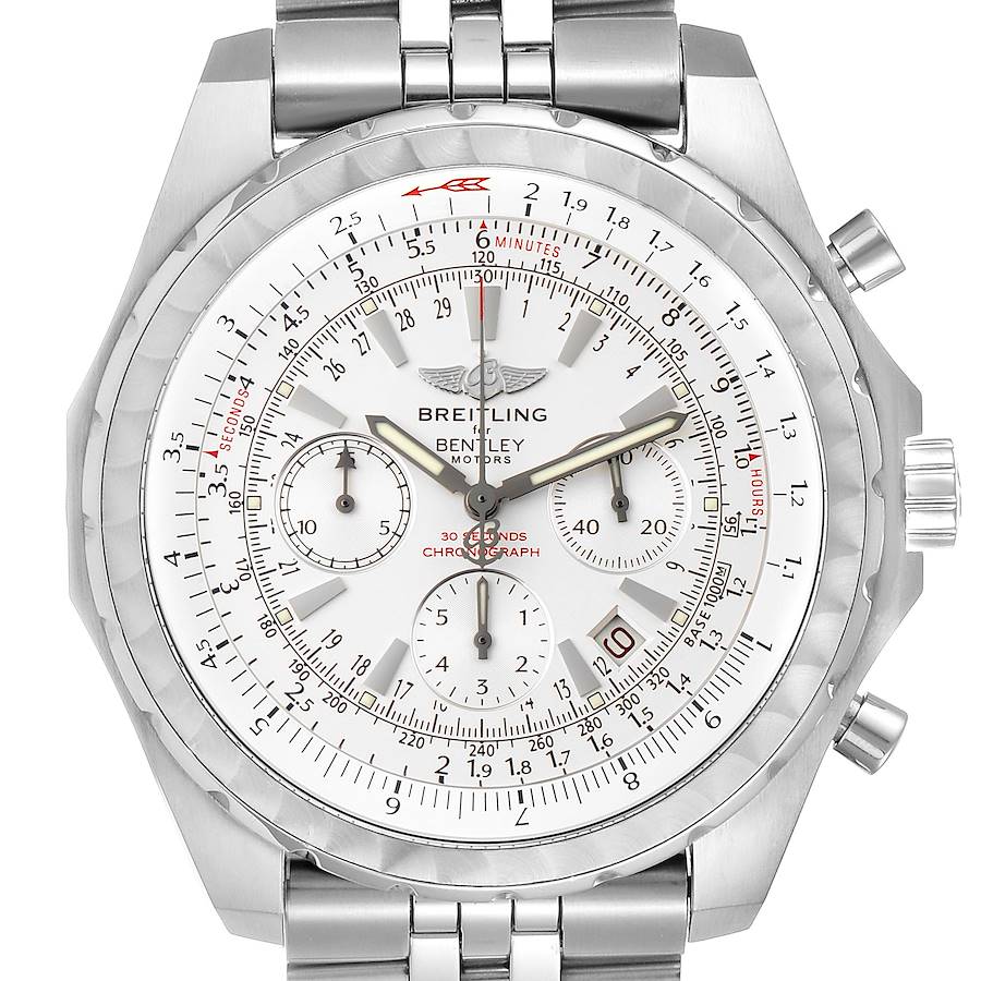 Breitling Bentley Motors T White Dial Chronograph Mens Watch A25363 Box SwissWatchExpo