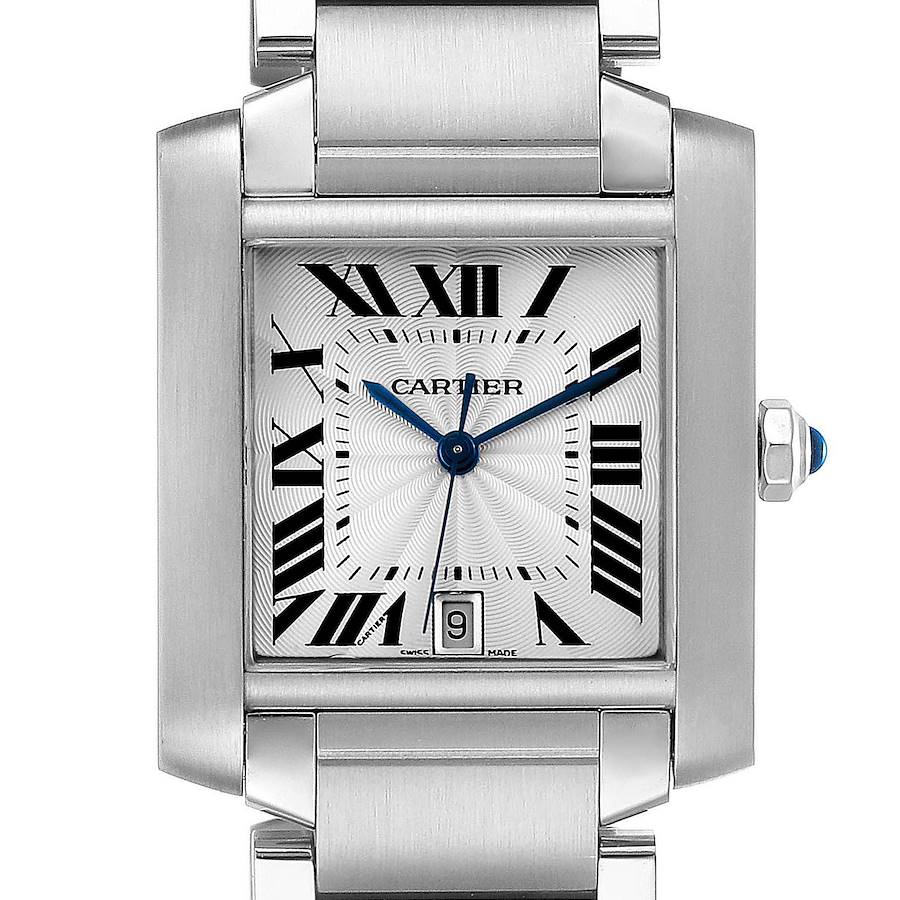 Cartier Tank Francaise Large Steel Automatic Mens Watch W51002Q3 SwissWatchExpo
