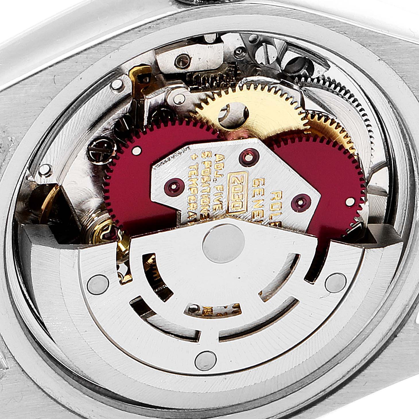 This image shows the internal movement mechanism of a Rolex Date 6924 Women
s Stainless Steel Silver Dial 6924 Women
s Stainless Steel Silver Dial model watch.