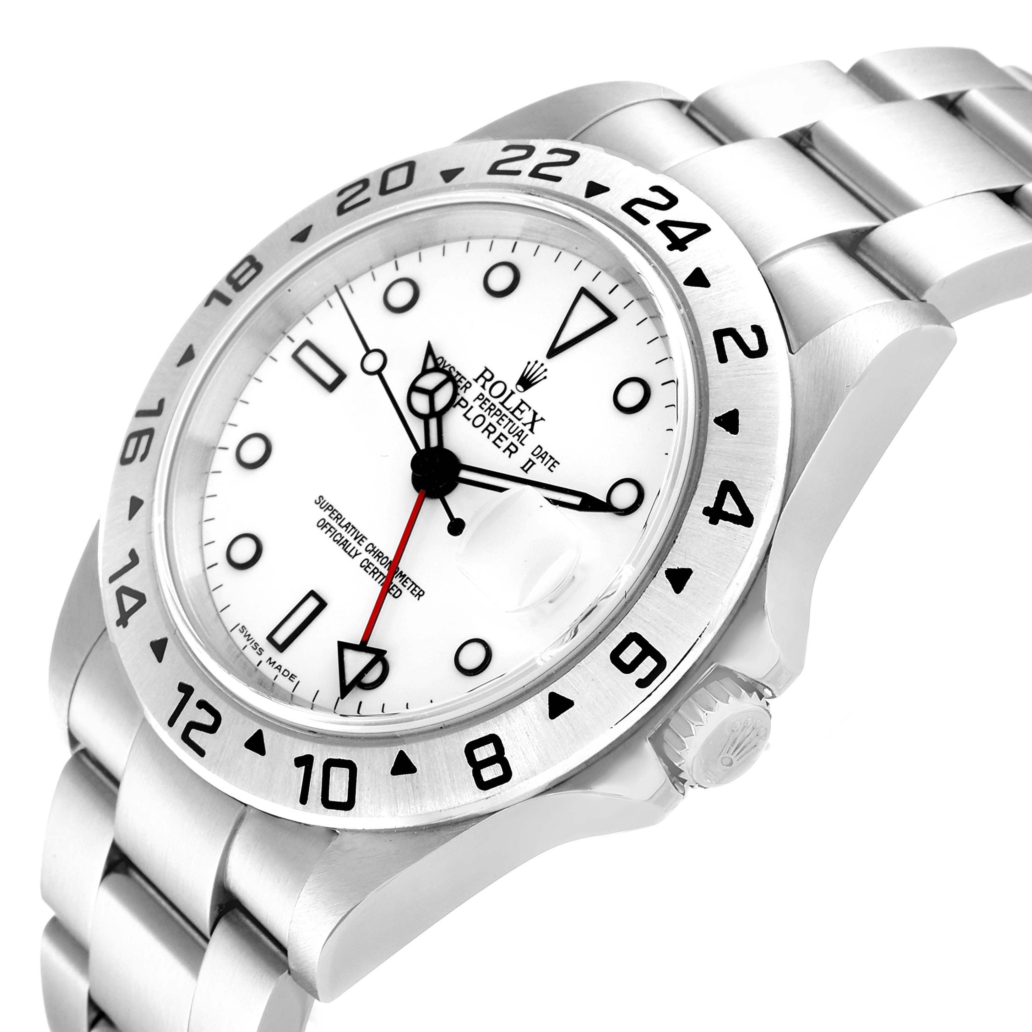 This image shows a Rolex Explorer 16570 Men
s Stainless Steel White Dial 16570 Men
s Stainless Steel White Dial watch at a slight angle, highlighting the face, bezel, crown, and bracelet.