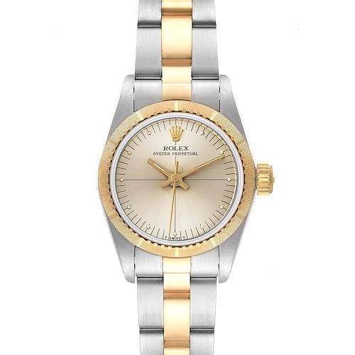 Photo of Rolex Oyster Perpetual NonDate Ladies Steel Yellow Gold Watch 67243
