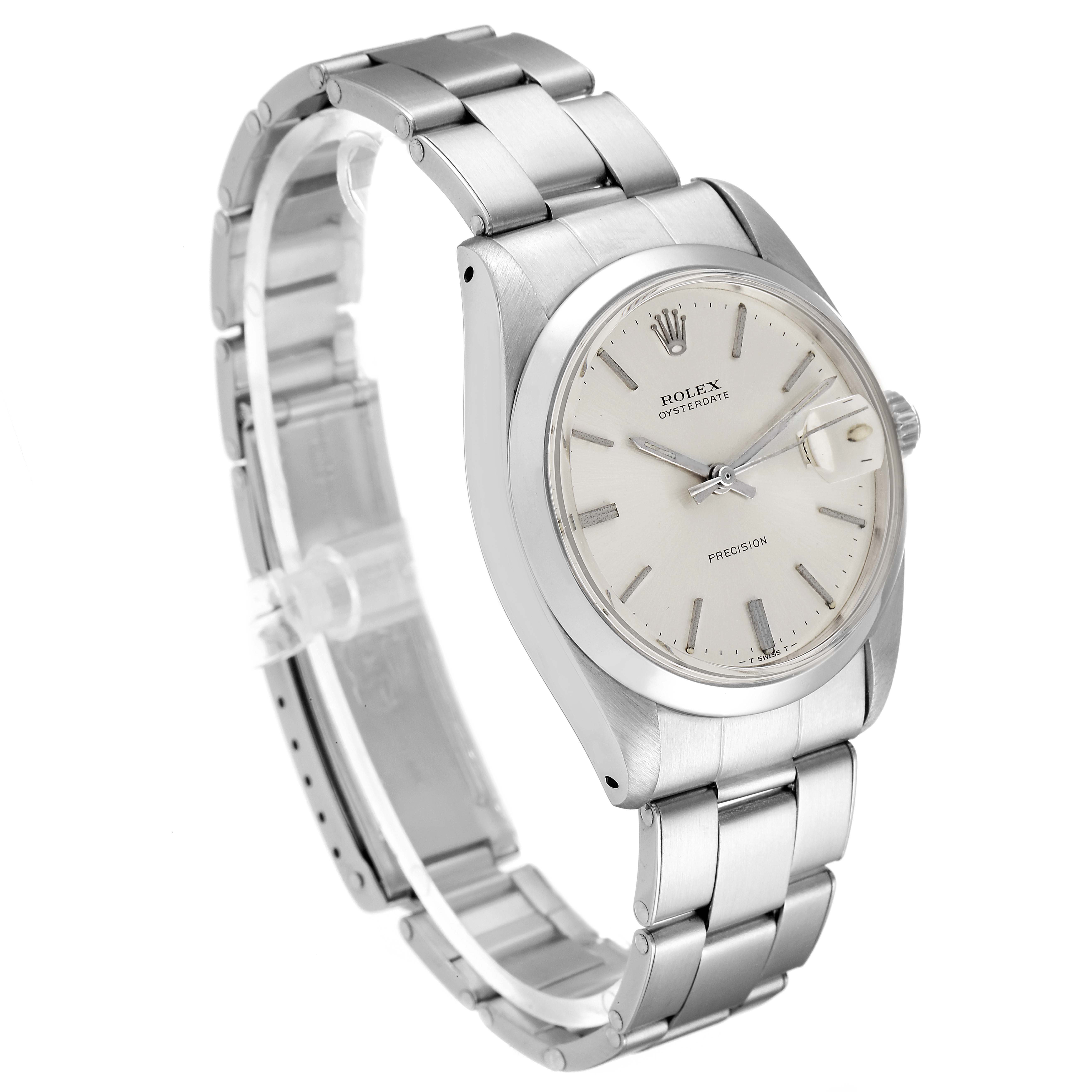 The Rolex Vintage Collection 6694 Men's Stainless Steel Silver Dial watch is shown at a three-quarter angle displaying the face, bezel, and stainless steel bracelet.