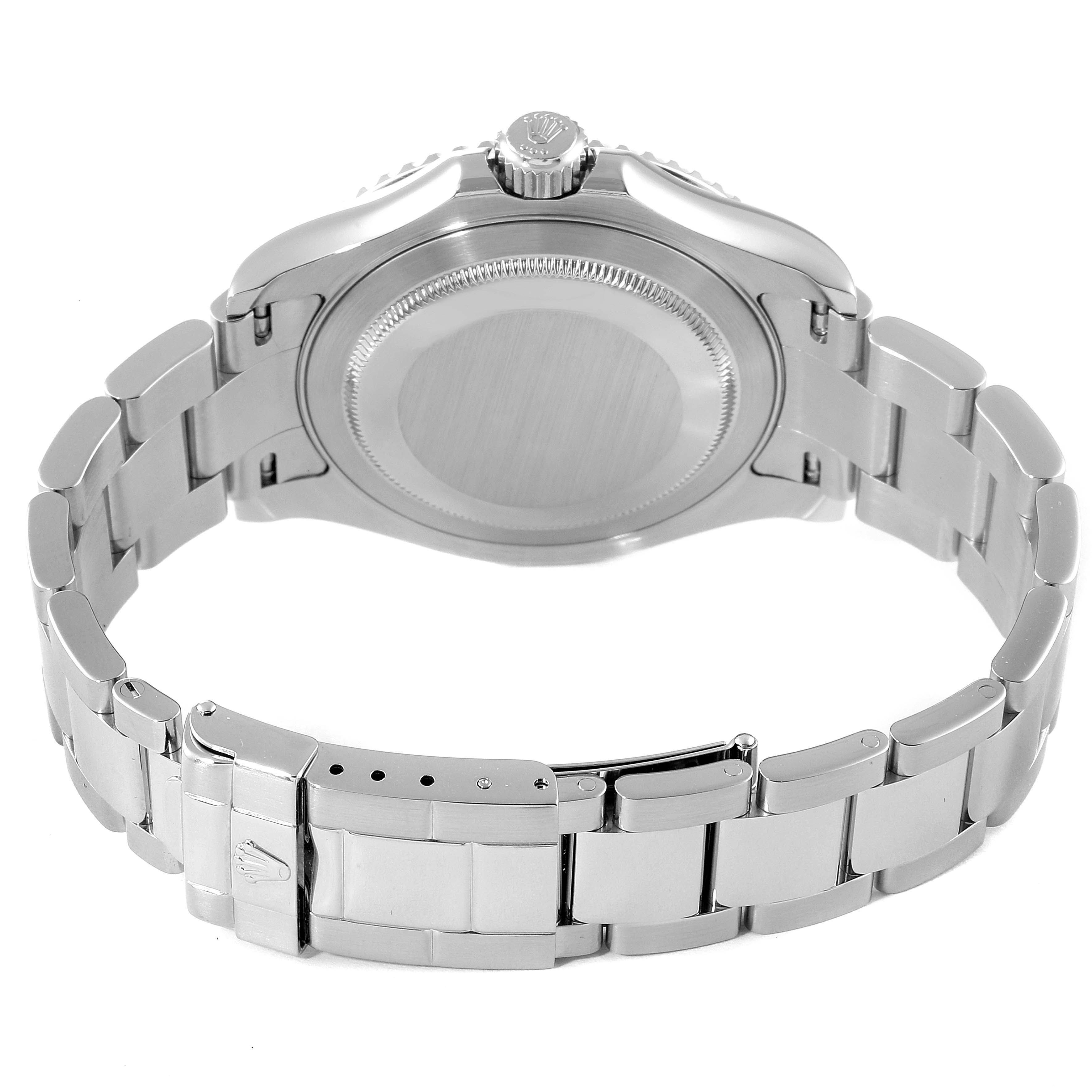 The image shows the back and bracelet of a Rolex Yacht-Master 16622 Men's Stainless Steel Silver Dial 16622 Men's Stainless Steel Silver Dial watch from the rear angle.