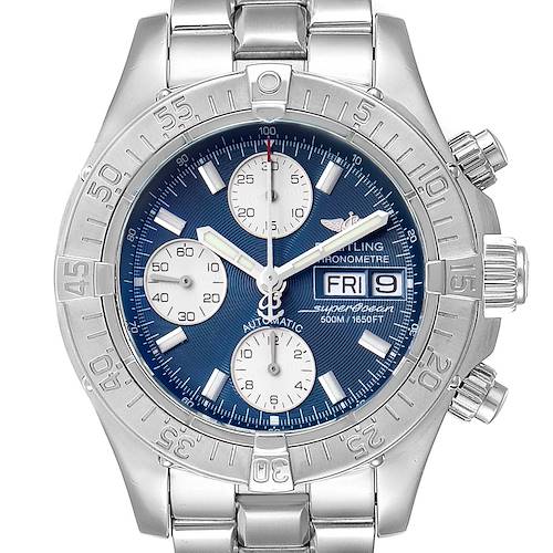Photo of Breitling Aeromarine Superocean Blue Dial Mens Watch A13340 Box Papers