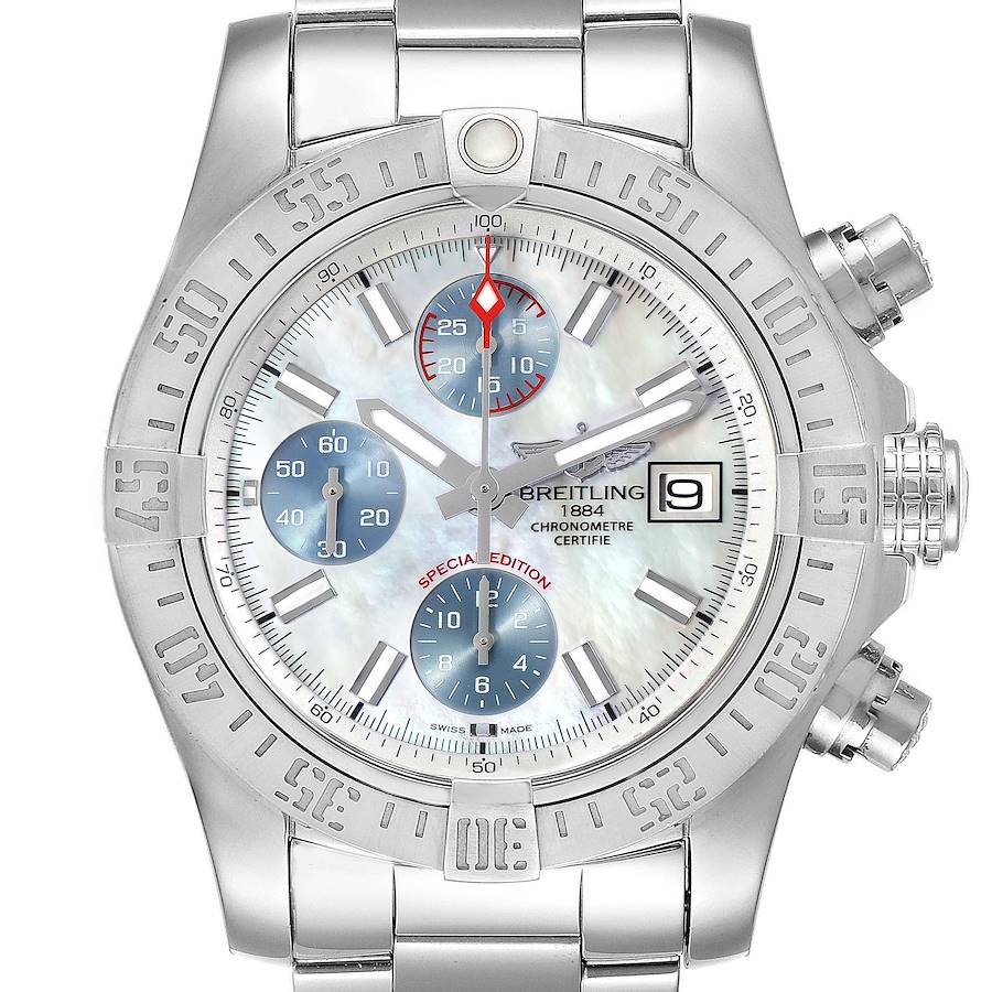 Breitling Avenger II Mother of Pearl Special Edition Mens Watch A13381 Unworn SwissWatchExpo