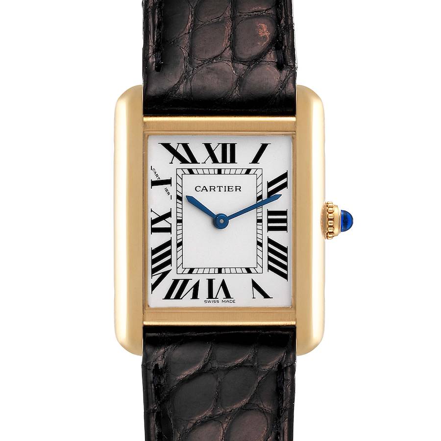 Cartier Tank Solo Yellow Gold Steel Silver Dial Ladies Watch W5200002 Box Papers SwissWatchExpo
