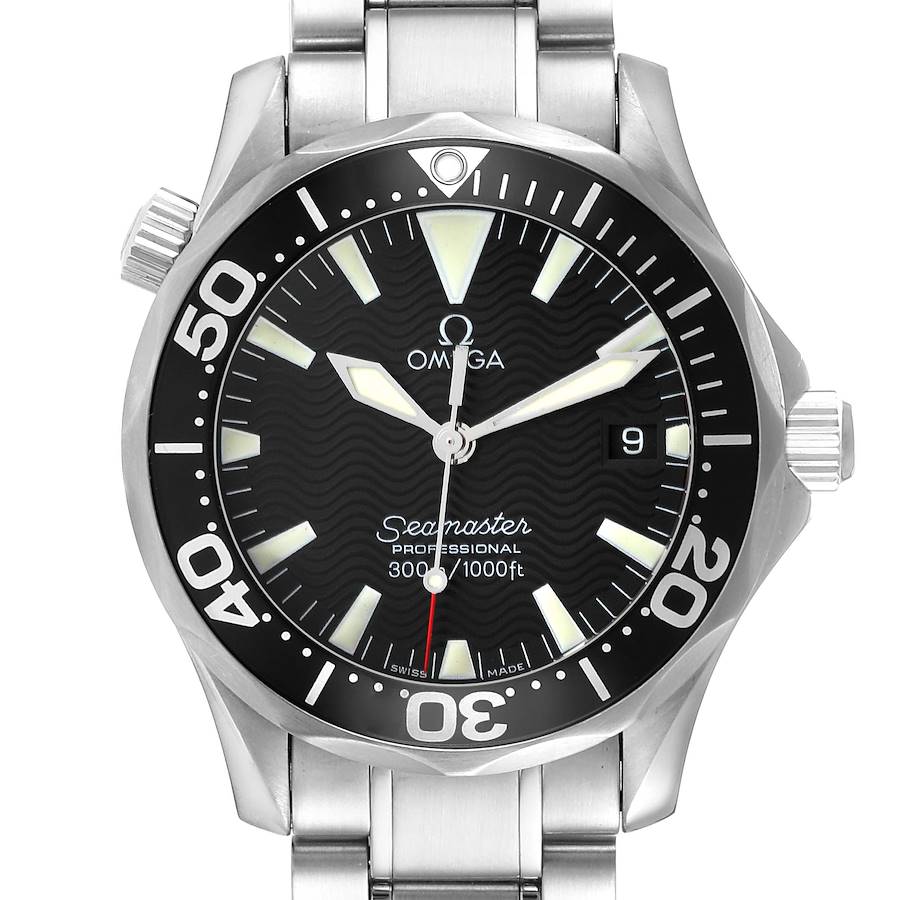Omega Seamaster Diver 300M Quartz Midsize Black Dial Steel Mens Watch 2262.50.00 SwissWatchExpo