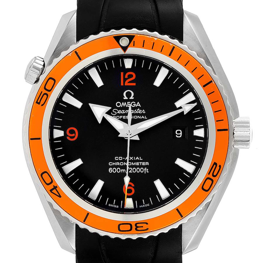 Omega Seamaster Planet Ocean XL Orange Bezel Watch 2908.50.91 SwissWatchExpo