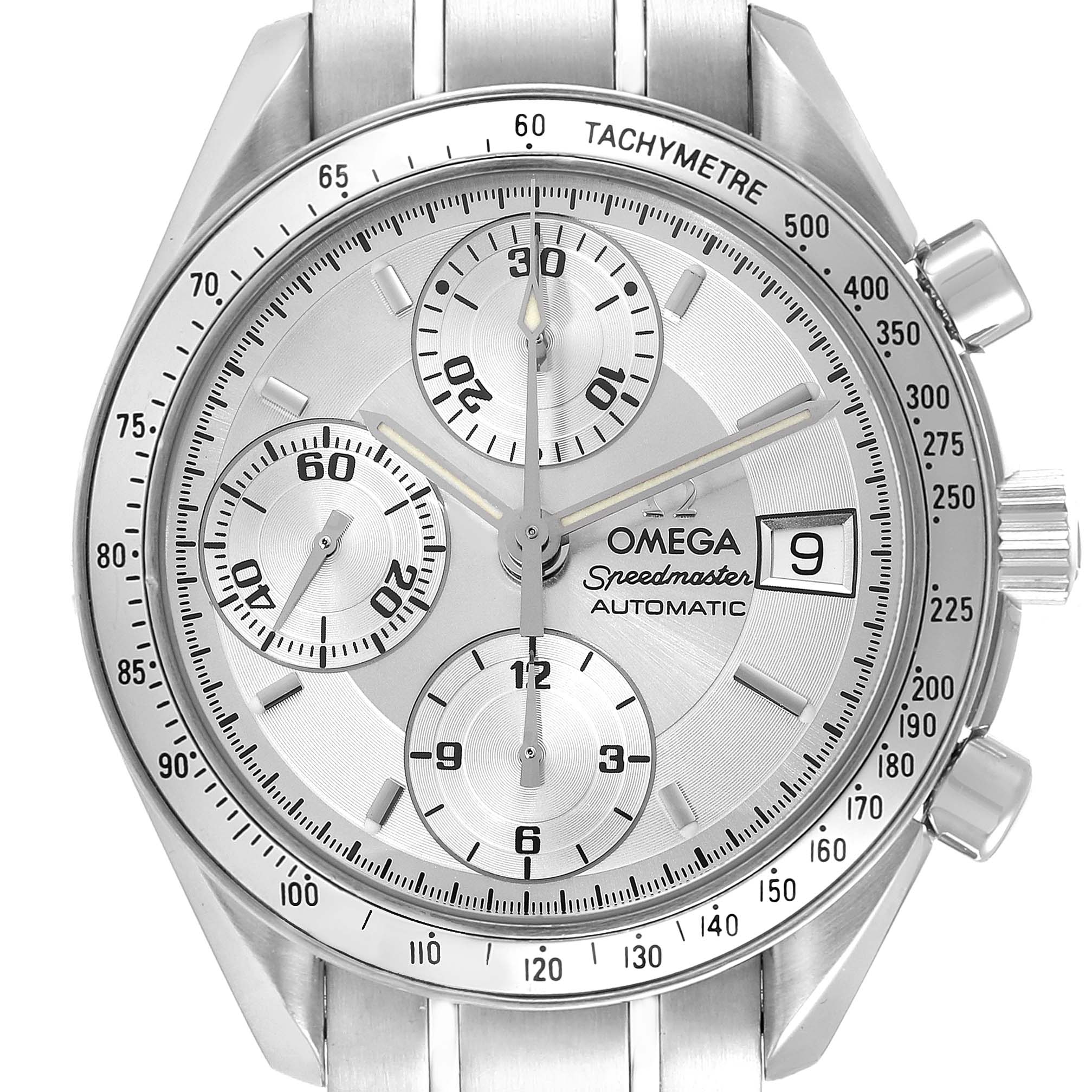 Omega Speedmaster Date Silver Dial Automatic Steel Mens Watch 3513.30. ...