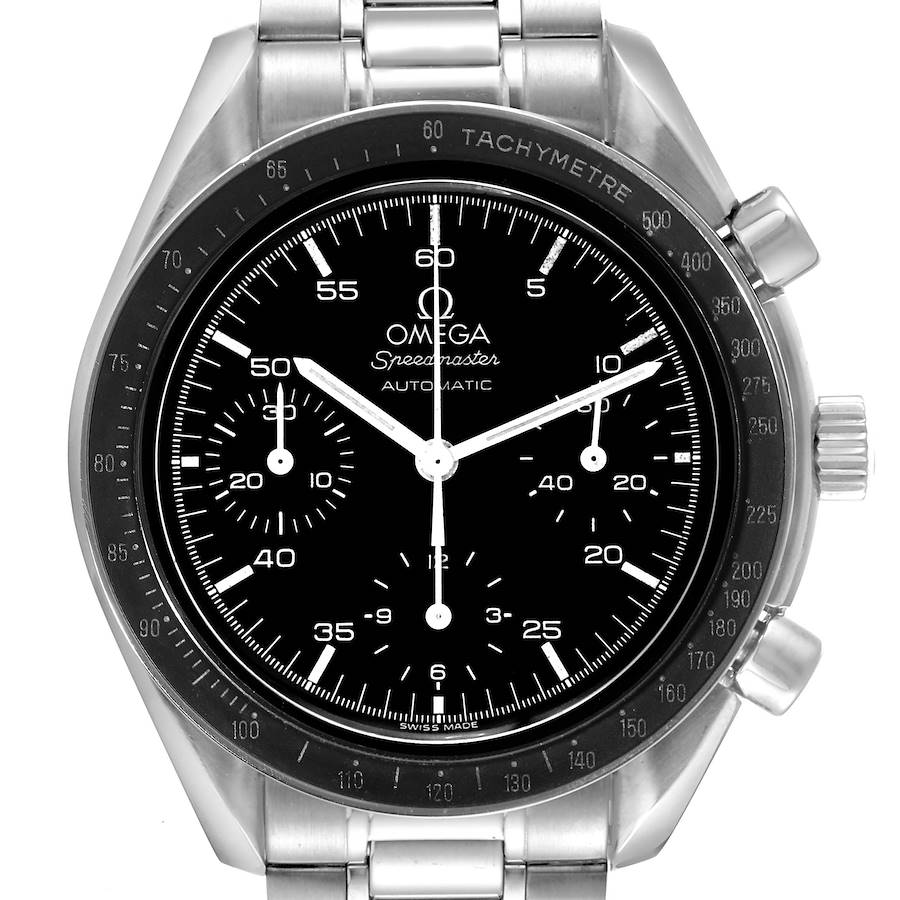 Omega Speedmaster Reduced Hesalite Chronograph Steel Mens Watch 3510.50.00 SwissWatchExpo