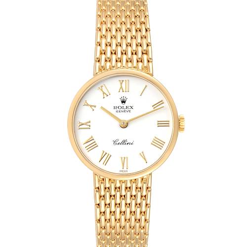Photo of Rolex Cellini Classic 26mm White Dial Yellow Gold Ladies Watch 5041